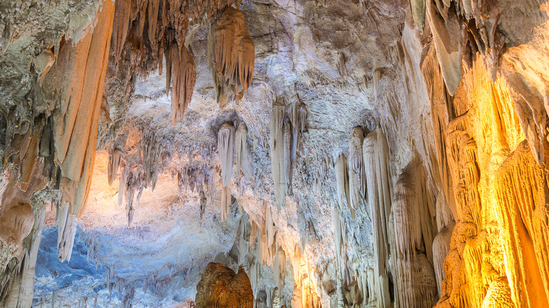 Inside a cave