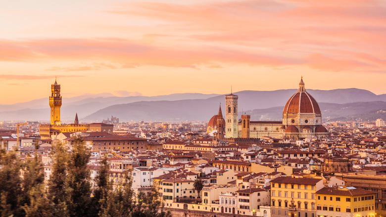 Florence cityscape sunset
