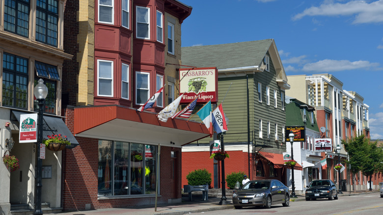 Businesses on Atwells Avenue in Federal Hill, Rhode Island