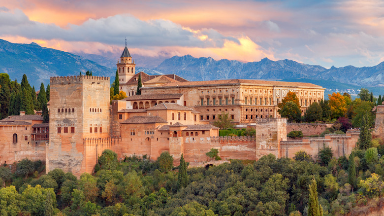 Alhambra Palace exterior in Spain