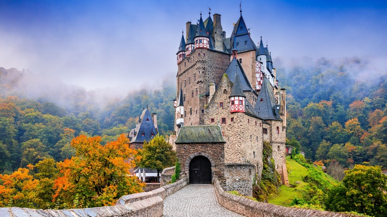 Eltz Castle overlooking the valley