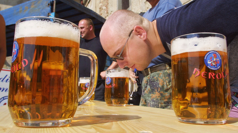 Beers in Czech pub garden