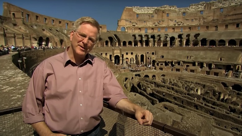 Rick Steves inside Colosseum arena Rome