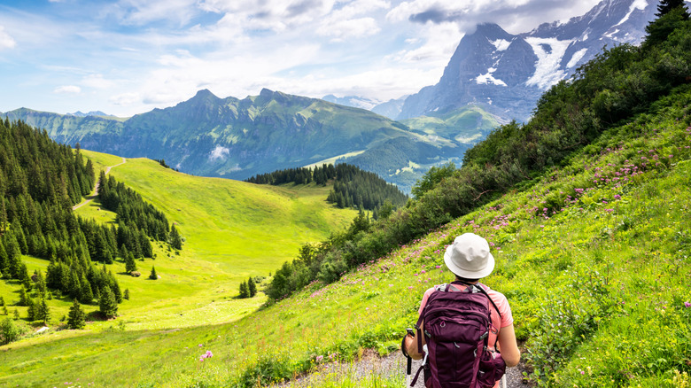 Giker enjoys Alpine views in Switzerland