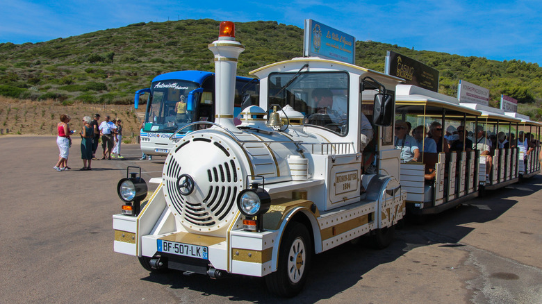 Sightseeing trackless train in France