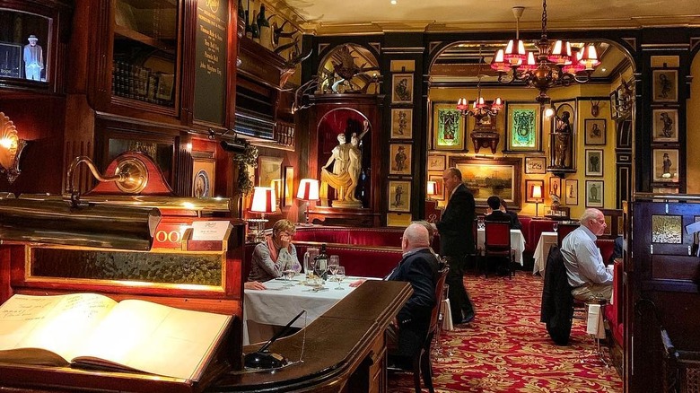 Interior of Rules restaurant in London