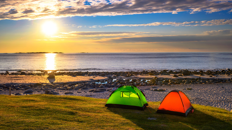 Tents on the beach in Norway