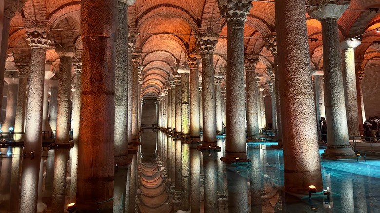 Columns and arches inside Basilica Cistern