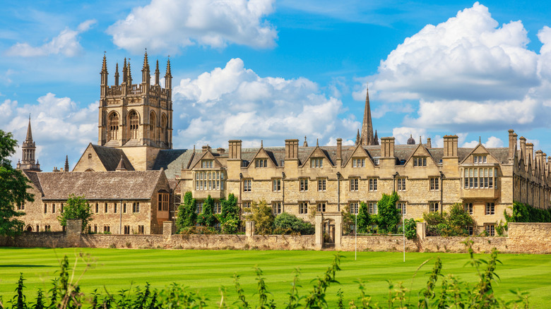 The outside of Oxford University in England.