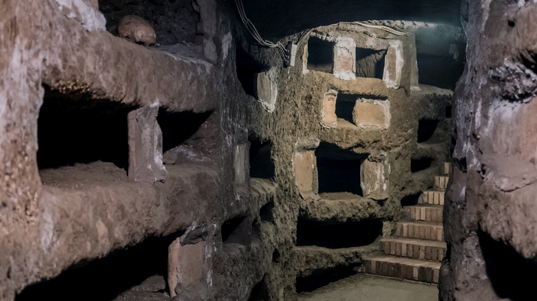 Interior of catacomb tombs
