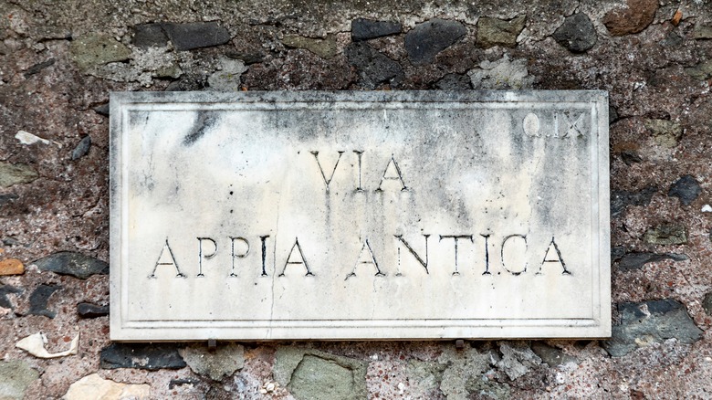 Sign that reads "Via Appia Antica"