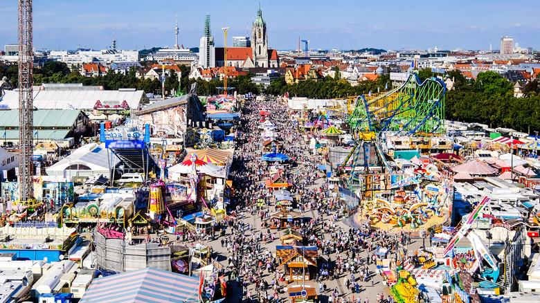 aerial view of Oktoberfest celebrations