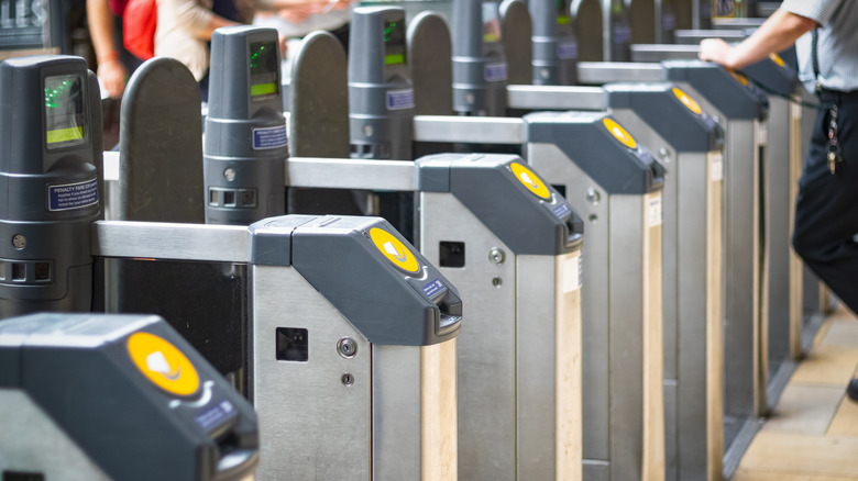 Ticket barriers at a Tube station in London