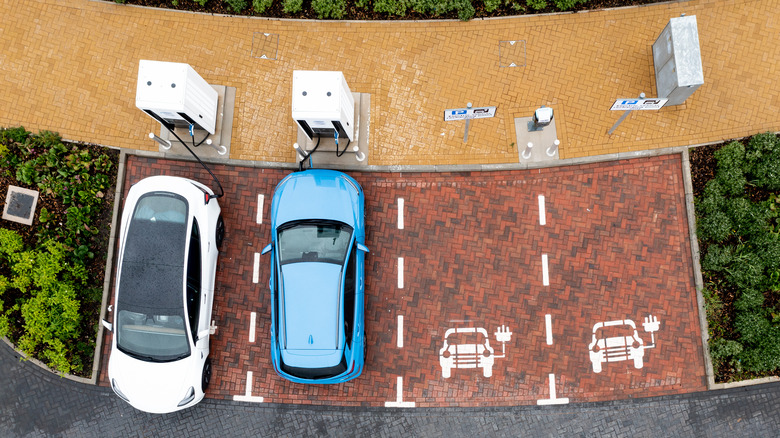 European electric car charging station