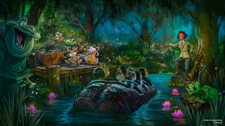 Mockup of Tiana's Bayou Adventure