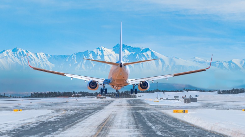 plane in snow