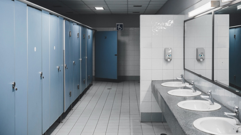 Public restroom interior