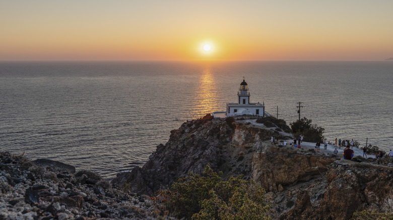 Sunset view of Akrotiri Lighthouse