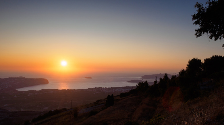 Sunset view from Profitis Ilias Mountain