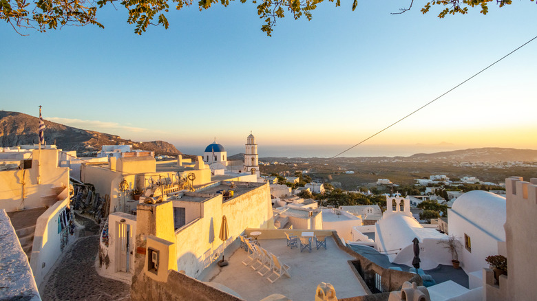 Sunset over Pyrgos village