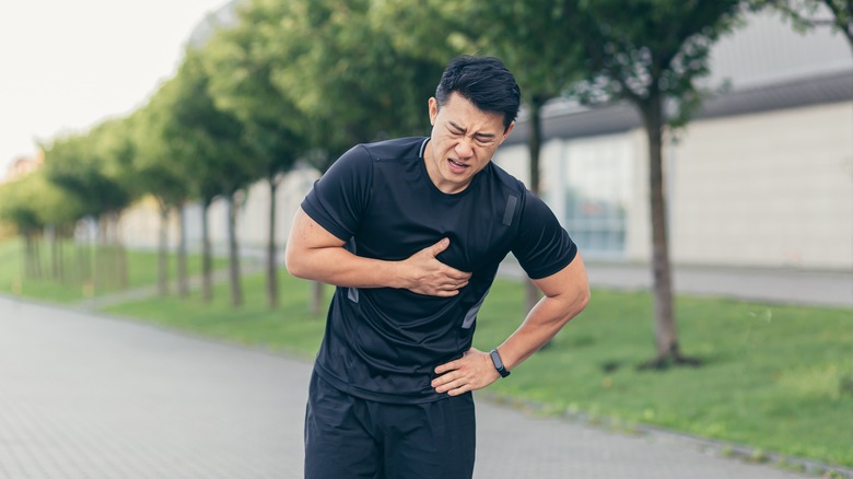 Man suffering from chest pain
