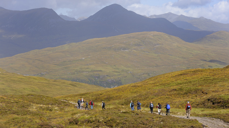 Hikers near Kinlochleven, Scotland