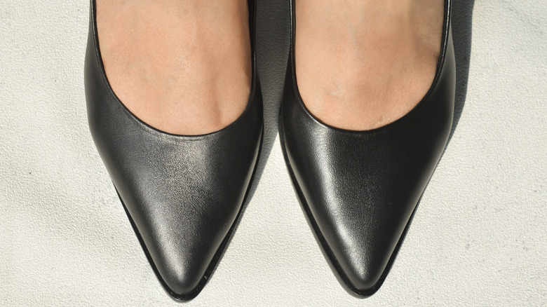 closeup of a woman's high heels