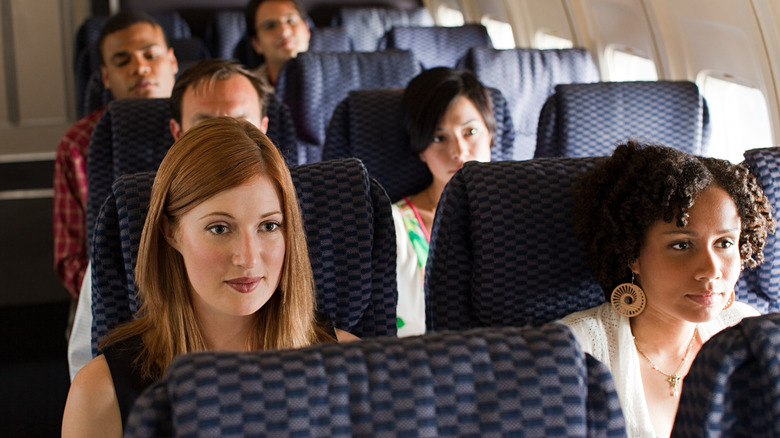 Passengers on an airplane