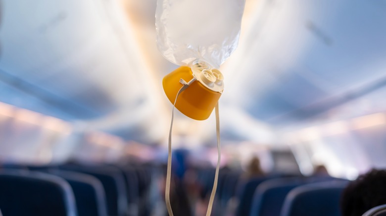 Oxygen mask in airplane