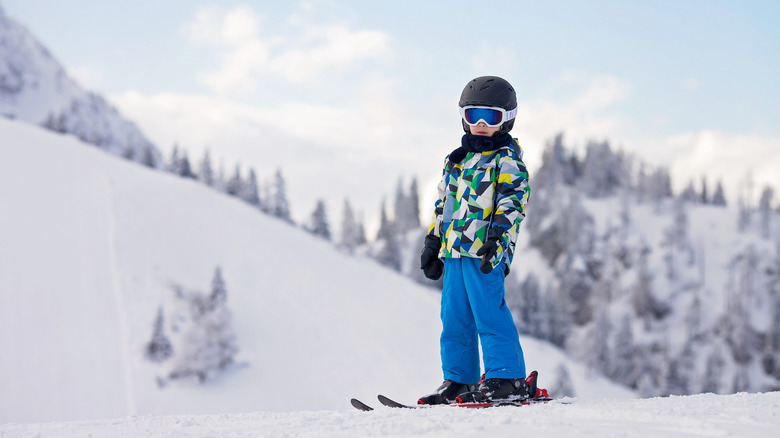 Child at a ski hill
