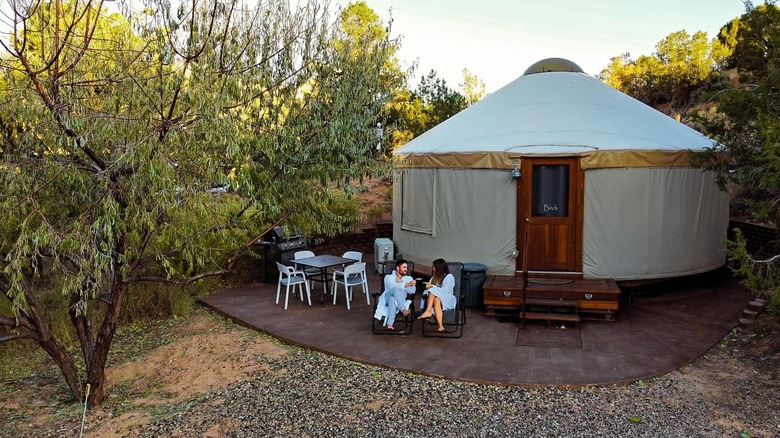 Couple at Escalante Yurts