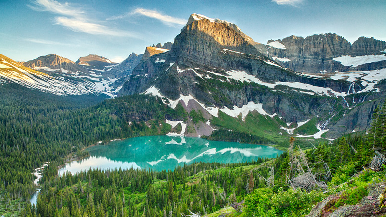 Lake with mountains at Glacier National Park