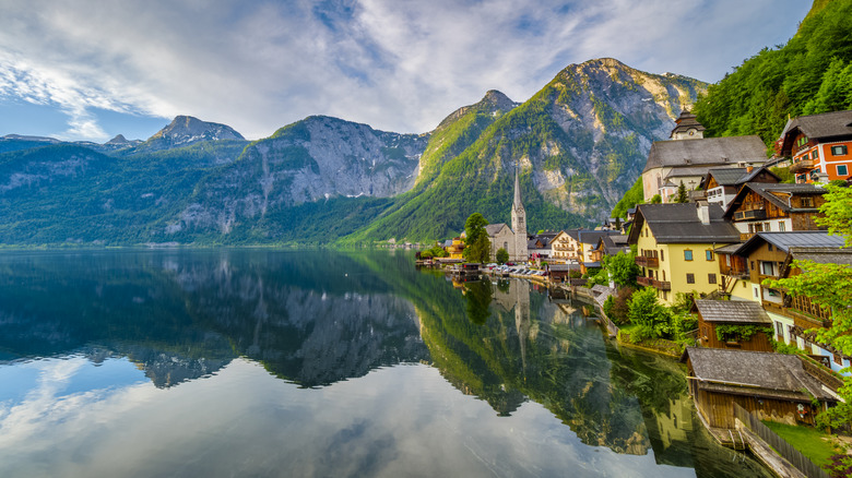 Hallstatt surrounded by the mountains