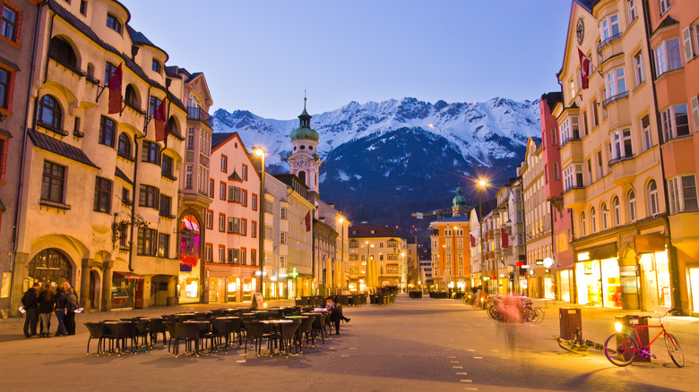 Innsbruck Old Town with Alps