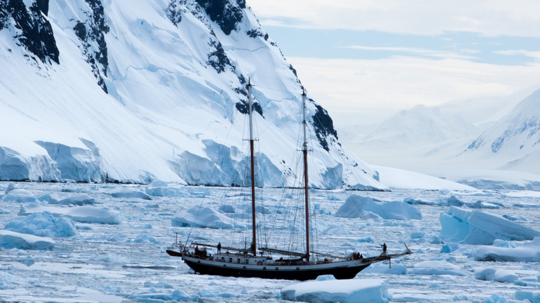 sail boat in antarctica