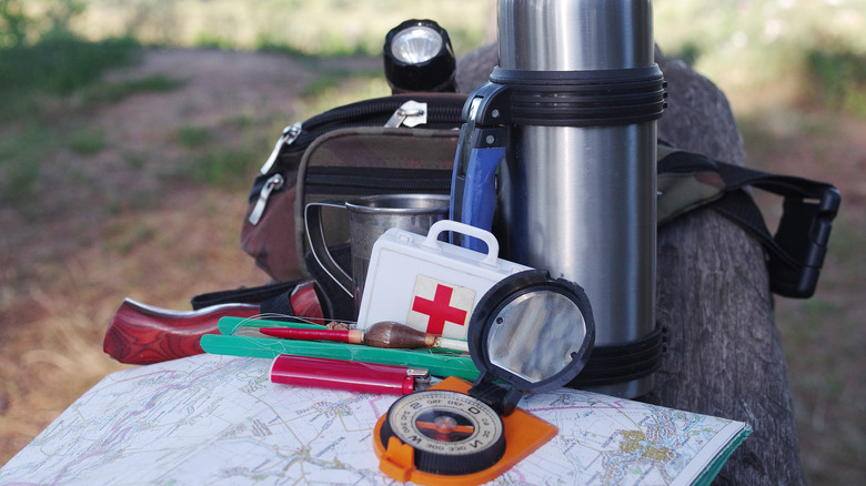 first-aid kit and gear