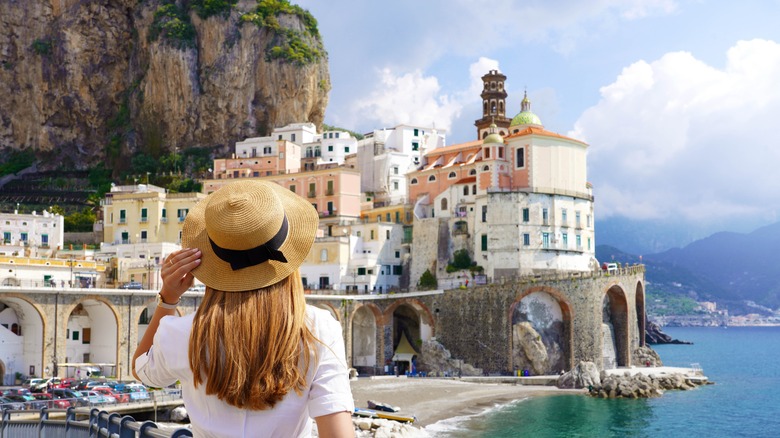 Woman and the Amalfi Coast