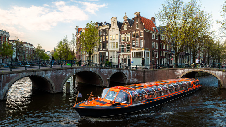 boat in Amsterdam canals 