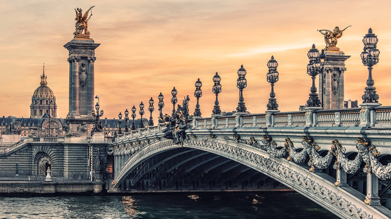 Paris bridge on Seine River