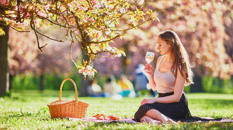 woman having a picnic 
