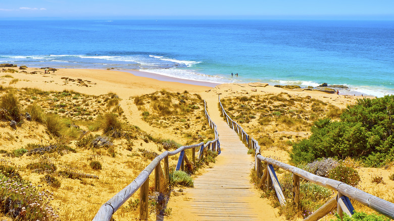 Steps leading down to the beach in Los Caños de Meca