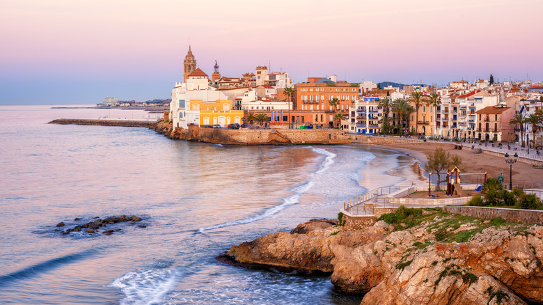 Sitges coast at dusk