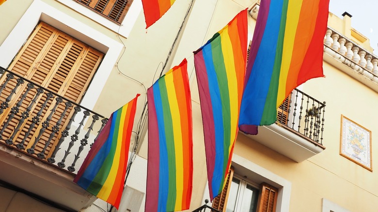 Pride flags in Sitges