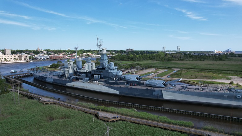 Battleship NC on Cape Fear