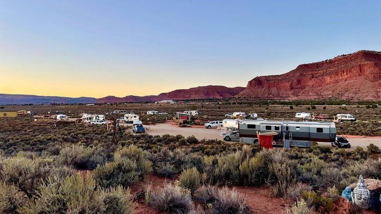 RVs parked in Dark Sky campground