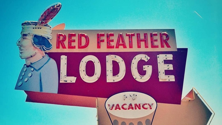 Sign at the Red Feather Lodge, Grand Canyon