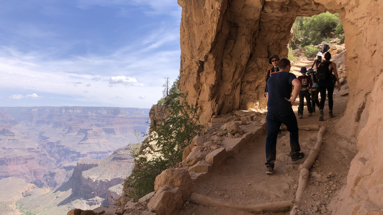 Hikers on Bright Angel Trail in the Grand Canyon