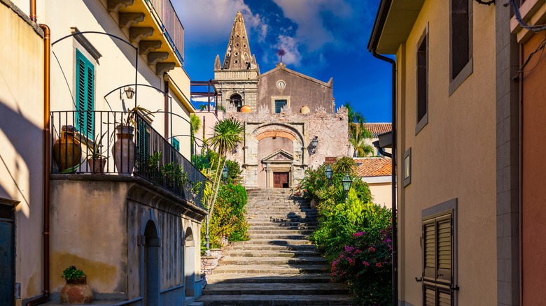 View of church in Forza d'Agro