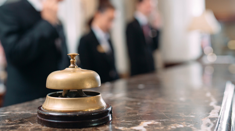 Close-up of hotel call bell