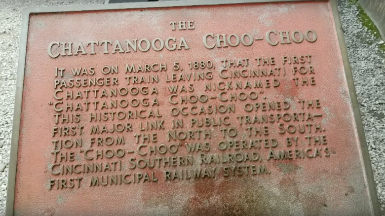 Sign for the Chattanooga train
